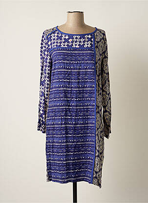 Robe mi-longue manches longues manches longues bleu LA FIANCEE DU MEKONG femme