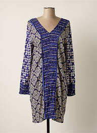 Robe mi-longue manches longues manches longues bleu LA FIANCEE DU MEKONG femme