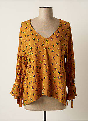 Blouse manches 3/4 manches 3/4 jaune STELLA FOREST femme