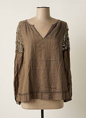 Blouse manches longues manches longues marron STELLA FOREST femme