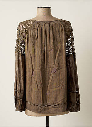 Blouse manches longues manches longues marron STELLA FOREST femme