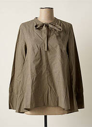 Blouse poignets boutonnés avec fente manches longues marron STELLA FOREST femme
