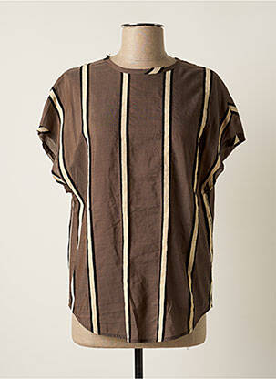 Blouse col rond manches courtes gris TELA femme