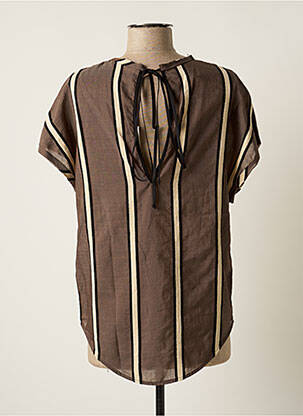 Blouse col rond manches courtes gris TELA femme