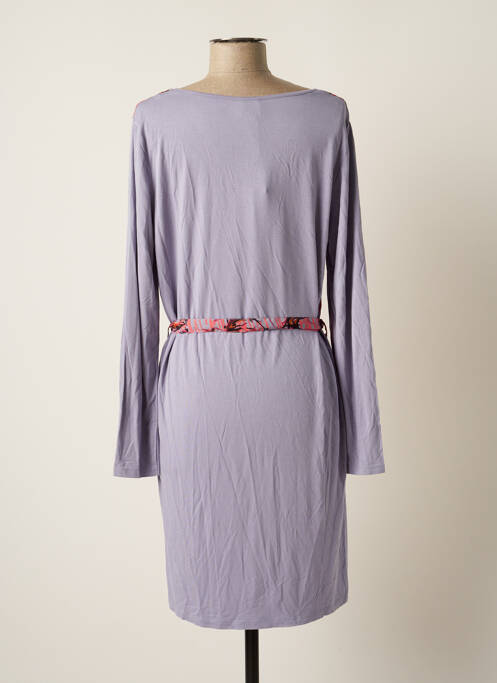 Robe mi-longue imprimé fantaisie manches longues violet LA FIANCEE DU MEKONG femme