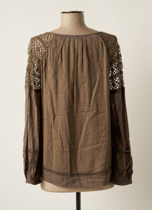 Blouse manches longues manches longues marron STELLA FOREST femme