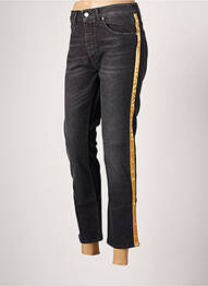 Pantalon 7/8 stretch taille normale noir REIKO femme