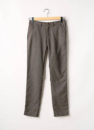 Pantalon chino broderie galons latéraux taille normale marron REIKO femme