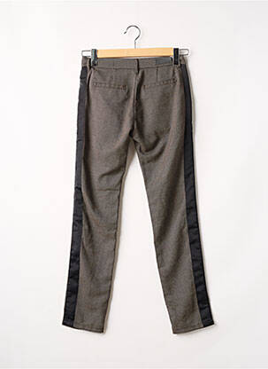 Pantalon chino broderie galons latéraux taille normale marron REIKO femme