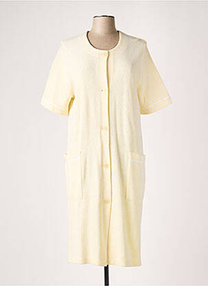 Chemise de nuit fermeture boutonnée sur le devant jaune CANAT femme