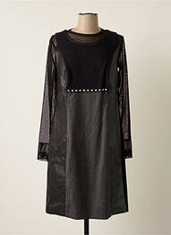 Robe mi-longue manches longues manches longues noir K'TENDANCES femme