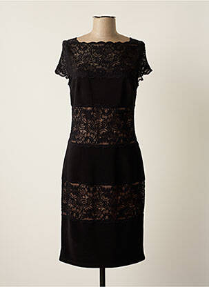 Robe mi-longue manches courtes manches courtes noir JOSEPH RIBKOFF femme