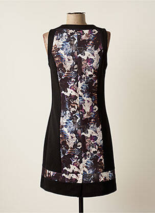 Robe mi-longue imprimé fantaisie sans manche noir GUY DUBOUIS femme