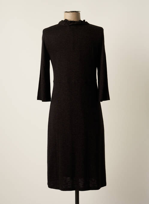 Robe mi-longue manches 3/4 manches 3/4 noir UN POINT C EST TOUT femme