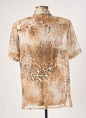 Chemisier manches courtes manches courtes marron HUCKE WOMAN femme