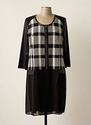 Robe mi-longue manches 3/4 manches 3/4 noir MERI & ESCA femme