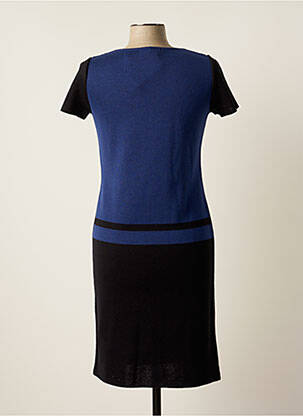 Robe pull tissage lainage manches courtes bleu VIRIATO femme