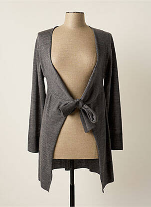 Gilet manches longues col v gris GARDEUR femme