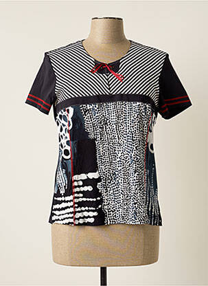 Top tissage jersey manches courtes bleu K'TENDANCES femme