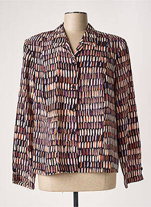 Chemisier tissage crêpe manches longues marron LISA CHESNAY femme