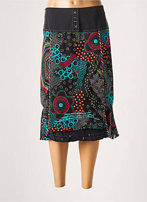 Jupe mi-longue stretch noir GUY DUBOUIS femme
