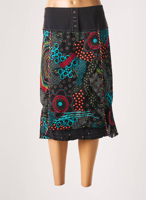 Jupe mi-longue doublure textile noir GUY DUBOUIS femme