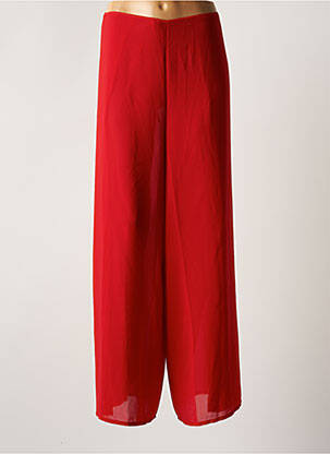 Pantalon large coupe fluide taille haute rouge ANITA femme