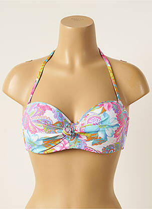 Haut de maillot de bain bretelles élastiquées ajustables haut soutien-gorge balconnet rose ANTIGEL femme