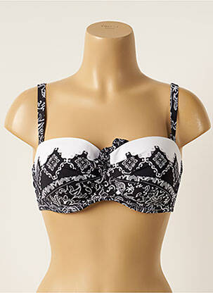Haut de maillot de bain stretch haut soutien-gorge balconnet noir ANTIGEL femme