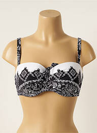 Haut de maillot de bain stretch haut soutien-gorge balconnet noir ANTIGEL femme
