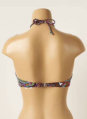 Haut de maillot de bain stretch haut soutien-gorge balconnet marron ANTIGEL femme