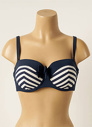Haut de maillot de bain stretch haut soutien-gorge balconnet bleu ANTIGEL femme