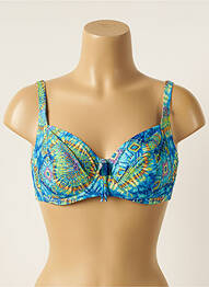 Haut de maillot de bain stretch haut soutien-gorge emboitant bleu ANTIGEL femme