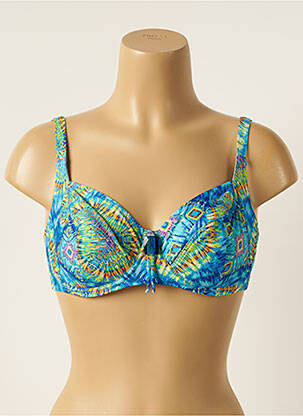 Haut de maillot de bain stretch haut soutien-gorge emboitant bleu ANTIGEL femme