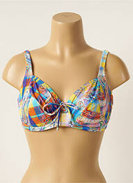 Haut de maillot de bain stretch haut soutien-gorge emboitant bleu ANTIGEL femme