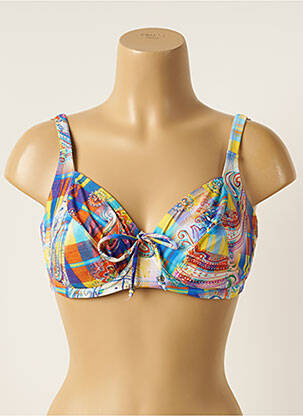 Haut de maillot de bain stretch haut soutien-gorge emboitant bleu ANTIGEL femme