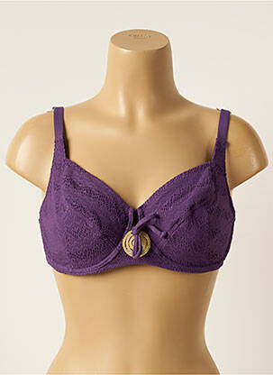 Haut de maillot de bain stretch haut soutien-gorge emboitant violet ANTIGEL femme