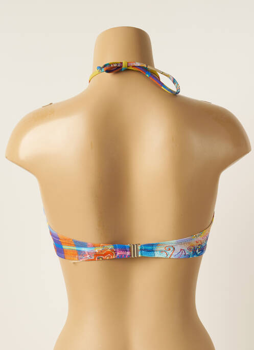 Haut de maillot de bain bretelles élastiquées ajustables haut soutien-gorge balconnet bleu ANTIGEL femme