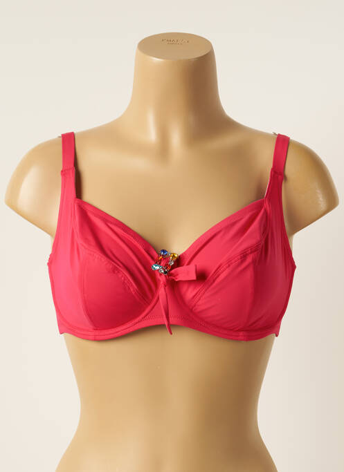 Haut de maillot de bain stretch haut soutien-gorge emboitant rose ANTIGEL femme