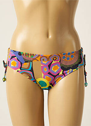 Bas de maillot de bain imprimé fantaisie bikini bleu ANTIGEL femme