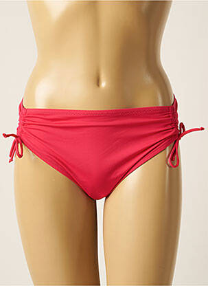 Bas de maillot de bain tissage satiné bikini rose ANTIGEL femme