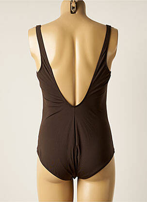 Maillot de bain 1 pièce stretch haut triangles marron ANTIGEL femme