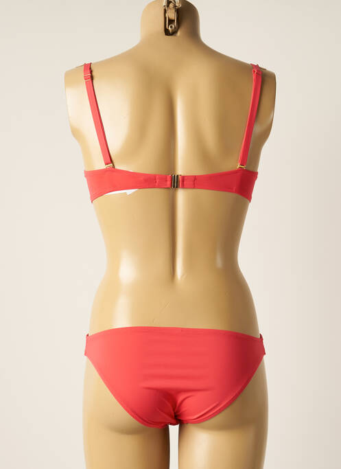 Maillot de bain 2 pièces stretch haut soutien-gorge balconnet rouge ANTIGEL femme