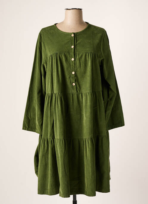 Robe mi-longue vert MADE IN ITALY pour femme