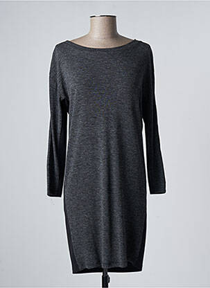 Robe mi-longue manches longues manches longues gris NINATI femme