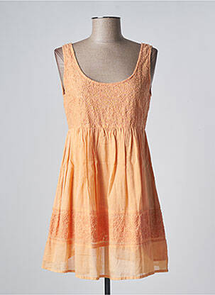 Robe courte coupe évasée sans manche orange MAI 68 femme