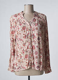 Chemisier imprimé fleurs manches longues beige CHARLIE JOE femme