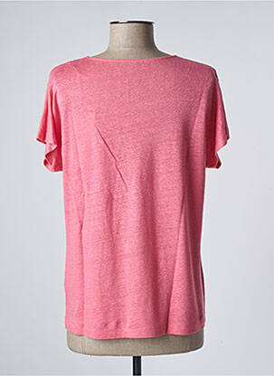 Top coupe fluide manches courtes rose ZYGA femme