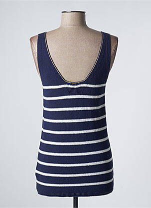 Pull coupe cintrée sans manche bleu YERSE femme