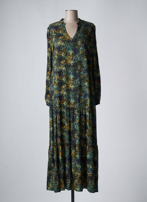 Robe longue manches longues manches longues vert SKFK femme